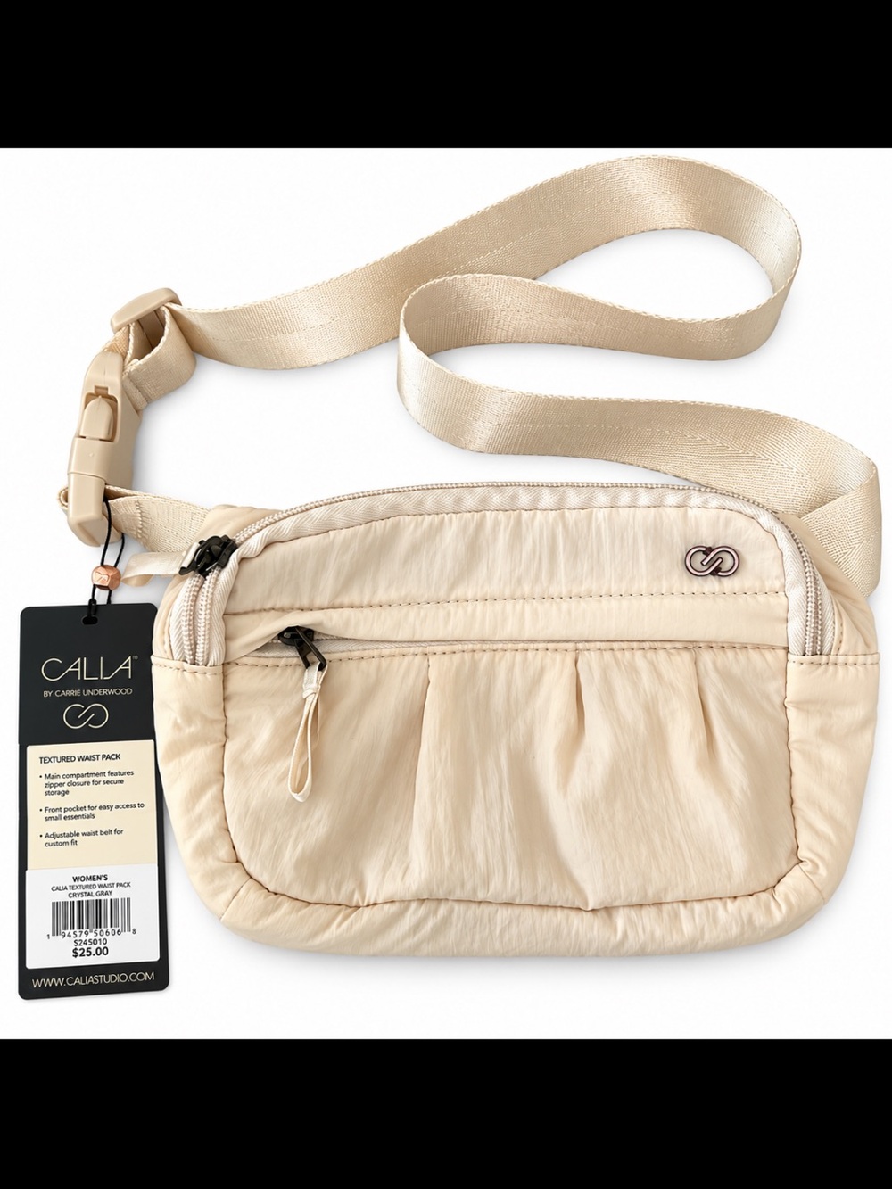 CALIA by Carrie Underwood Cream Textured Crossbody Waist Pack